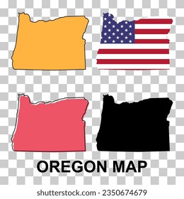Set von Oregon Karte, vereinigte Staaten von Amerika. Flaches Concept Symbol, Vektorgrafik.