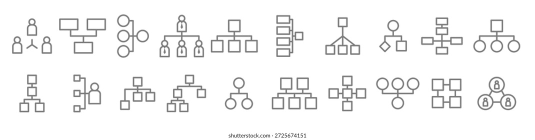 set of org chart vector illustration