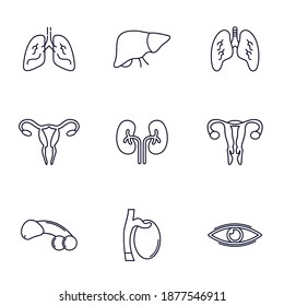 Conjunto de plantillas de diseño de logotipo humano de órganos, concepto de diseño de logotipo de órganos, símbolo de icono