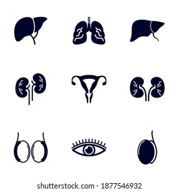 Conjunto de plantillas de diseño de logotipo humano de órganos, concepto de diseño de logotipo de órganos, símbolo de icono