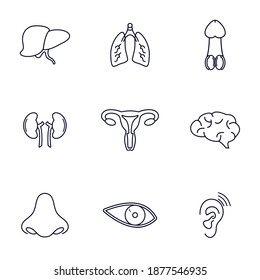 Set of Organ human logo design vector template, Organs logo design concept, Icon symbol