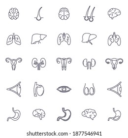 Set Set Set mit Logo-Design, Vektorvorlage für Organs, Logo-Design-Konzept, Symbol
