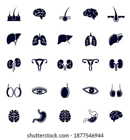 Set of Organ human logo design vector template, Organs logo design concept, Icon symbol