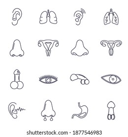 Set of Organ human logo design vector template, Organs logo design concept, Icon symbol