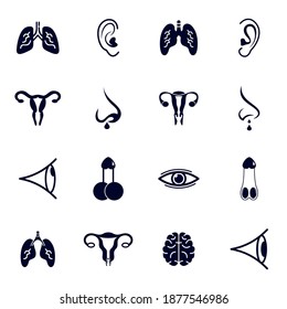 Conjunto de plantillas de diseño de logotipo humano de órganos, concepto de diseño de logotipo de órganos, símbolo de icono