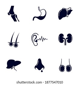 Set of Organ human logo design vector template, Organs logo design concept, Icon symbol