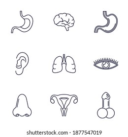Set of Organ human logo design vector template, Organs logo design concept, Icon symbol