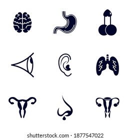 Set of Organ human logo design vector template, Organs logo design concept, Icon symbol