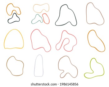 Set of organic abstract geometric shape