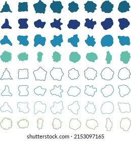 Set of organic abstract vector blob shapes