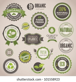 Set of organic badges and labels