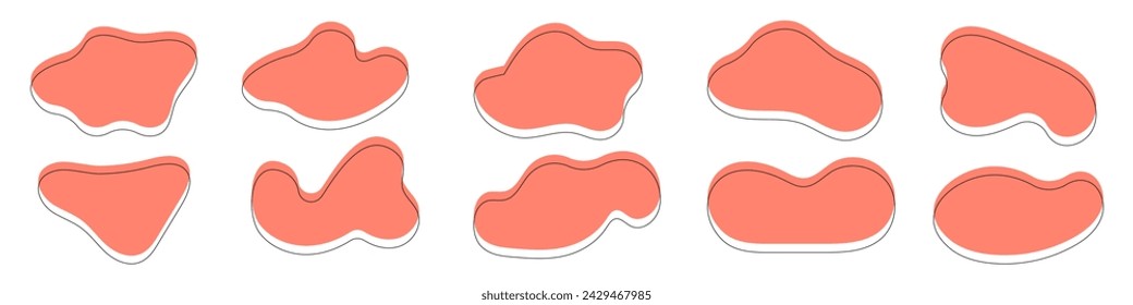Set of organic blob, irregular, blotch shapes 