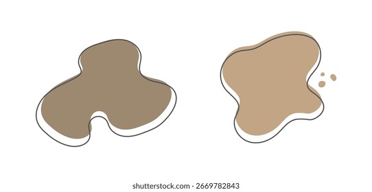 Set of Organic Blob Shapes with earth tone color