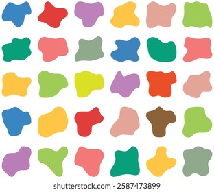 Set of Organic colorful blob shape icon Vector illustration.