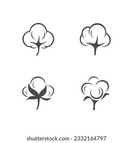 Set organic cotton icon vector