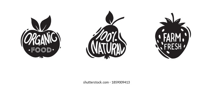Set of organic, eco labels and badges.