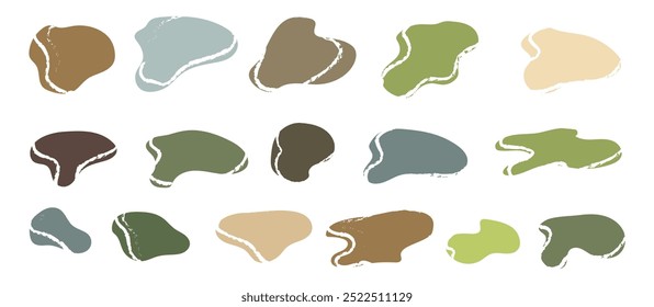 Conjunto de formas orgánicas Formas de contorno irregulares. Mancha irregular líquida moderna. Vector redondo blot forma elemento gráfico.