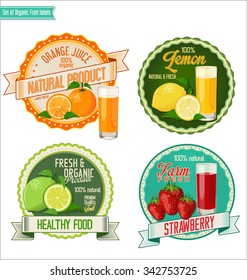 Set of organic fruit labels