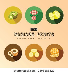 Set of organic fruits or vegetarian food - Hand drawn fruit collection