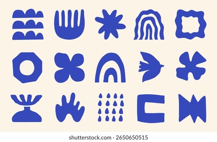 Set of organic hand drawn shapes. Doodle bundle for fashion design, social media, packaging