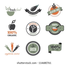 Set Of Organic Icons And Stamps