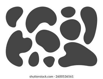 Set of organic irregular shapes, abstract vector blobs collection