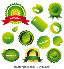 Set of organic labels