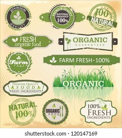 Set of organic labels set