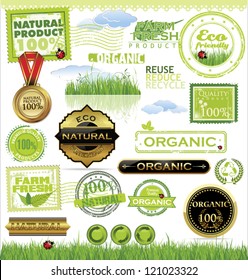 Set of organic labels