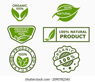 set organic logo design template. natural illustration vector