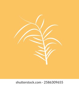 Set of organic minimalist silhouette summer and spring branches with leaves. Simple flower logo design element. Elegant floral twig decoration. Botanical simple. Plant icon set. Vector Graphic. EPS 10