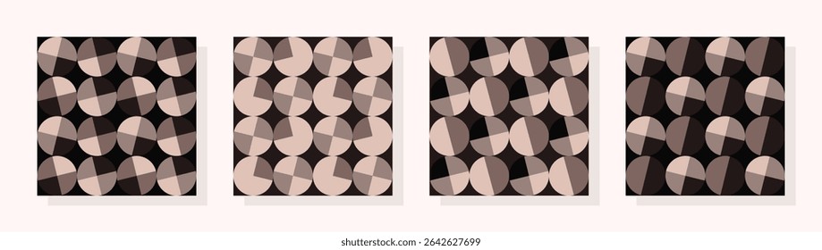 Set of organic modern geometric printable seamless pattern. Minimal geo backgrounds ideas for textile, home decor, banner, poster, template, business, wall paper, laminates. Vector illustration.