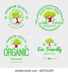Set Organic Natural Ecology stickers can be used as printing