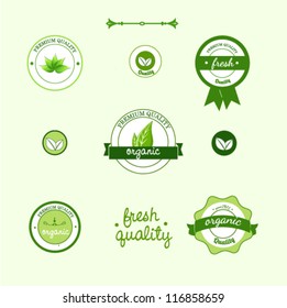 Set of organic  and natural labels