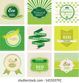 set of organic and natural product labels