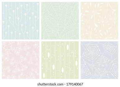 Set of organic patterns. Seamless backgrounds.