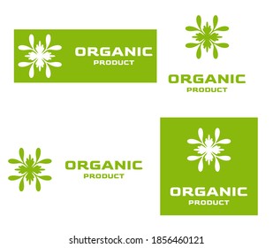 Set of organic product stickers, emblems, stamp, logo, sticker, eco-friendly, eco, black and white stamp