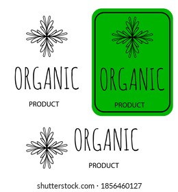 Set of organic product stickers, emblems, stamp, logo, sticker, eco-friendly, eco, black and white stamp