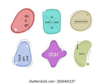 
Conjunto de formas orgánicas. Plantilla de logotipo. Colección de marcos. Bordes abstractos. Ilustración del vector