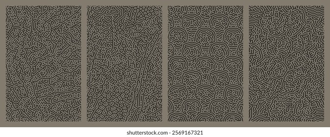 set of organic turing abstract lines pattern background. pack collection design