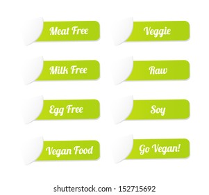 Set of Organic and Vegan Labels