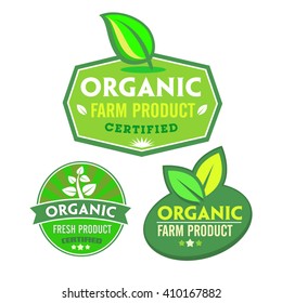 Set of organic-bio labels on the white background.