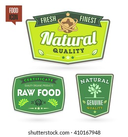 Set of organic-bio labels on the white background.