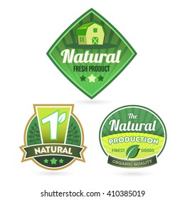 Set of organic-eco-bio-natural labels
