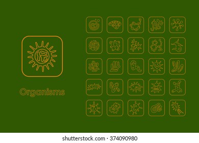 Set of organisms simple icons