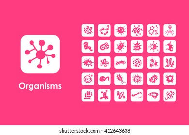 Set of organisms simple icons