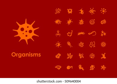 Set of organisms simple icons