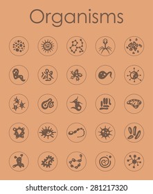 It is a set of organisms simple web icons