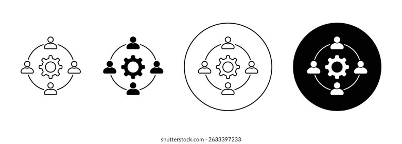 Set of Organization management icon collection. Human resource, Business Workshop, team building, teamwork, coaching, meeting, managing symbol.