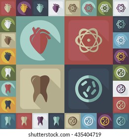 set of organs in the style flat